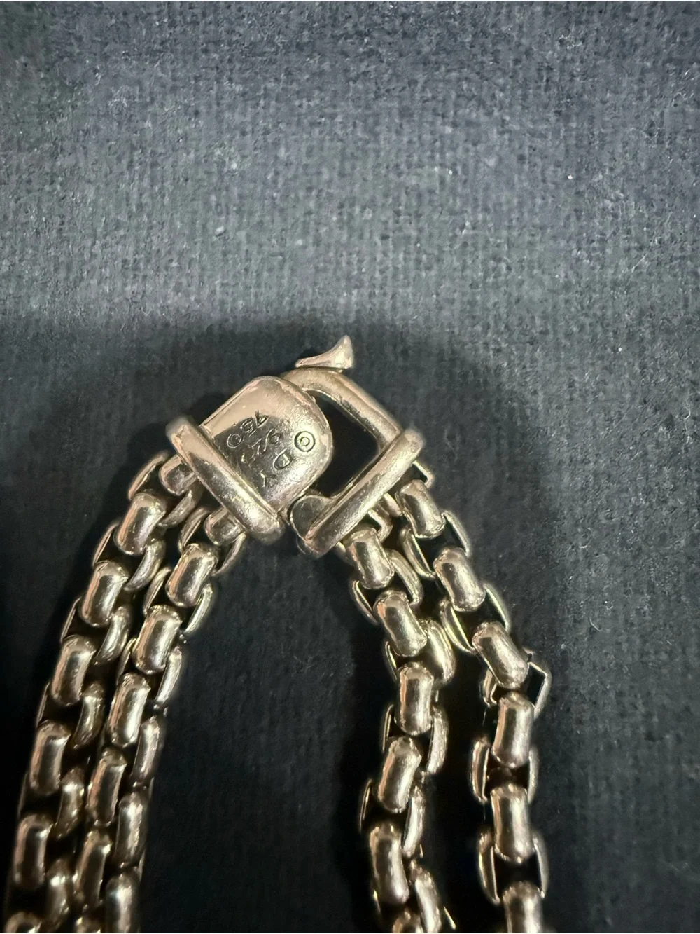 David Yurman Double Wheat Chain Bracelet Sterling Silver 18K Gold Two Tone 8